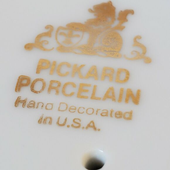 Pickard Porcelain Dish 6x4.5" Hand Decorated Floral Pattern Gold Trim - Picture 12 of 12